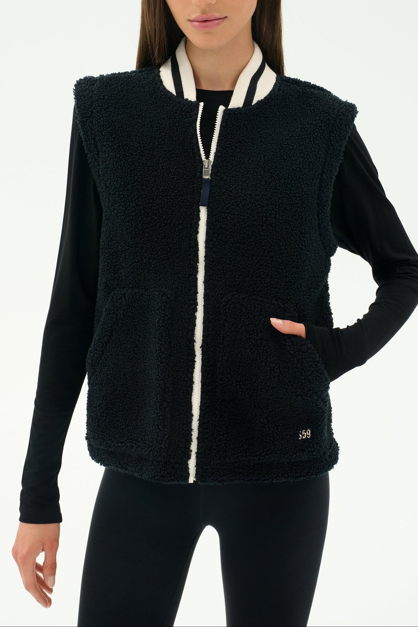 Splits59 Aster Sherpa Vest in Black