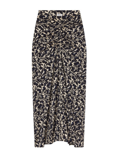 A.L.C. Aurelie Jersey Midi Skirt in. Navy/Cream