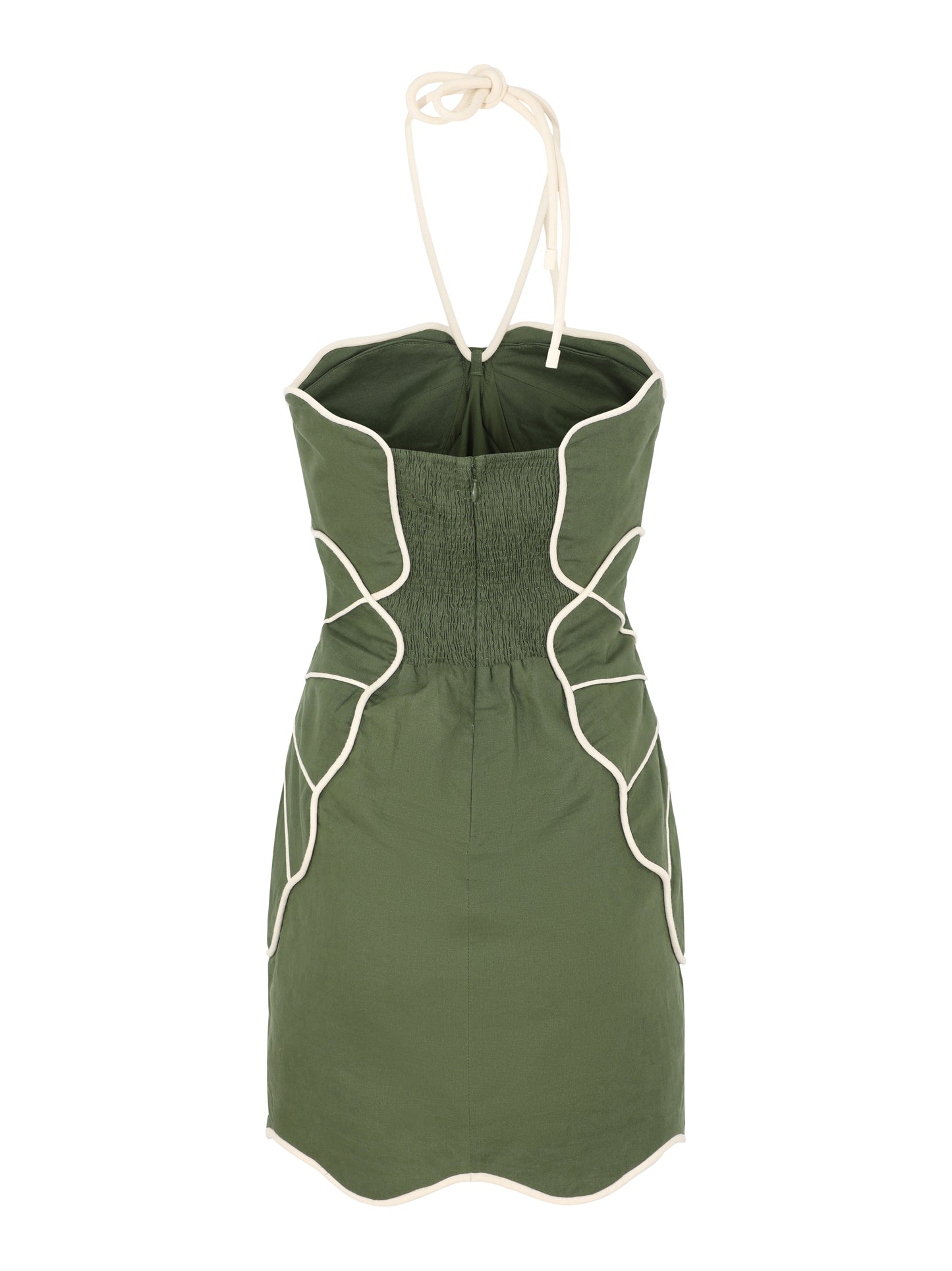 Farm Rio Green Wavy Cutouts Mini Dress
