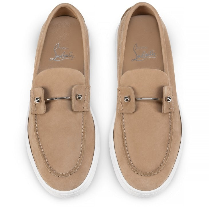 Christian Louboutin Chambeliboat Boat Shoes Reversed Nubuck Leather in Lionne | In-Store Only