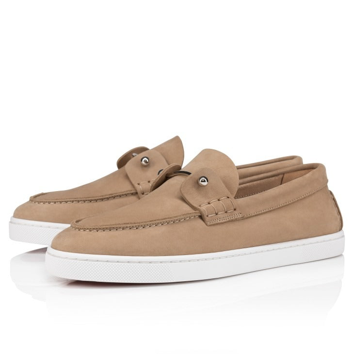 Christian Louboutin Chambeliboat Boat Shoes Reversed Nubuck Leather in Lionne | In-Store Only