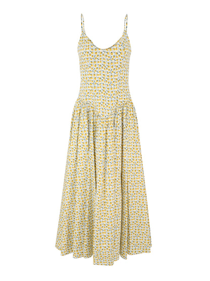 Staud Dena Dress in On the Vine Golden