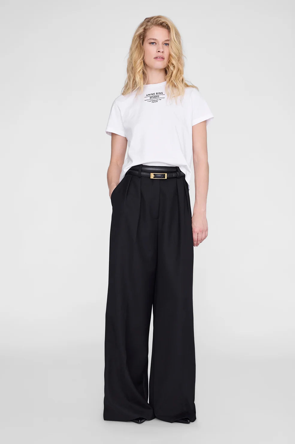 Anine Bing Shelley Tee Studio in White