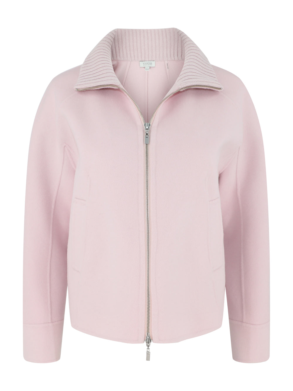Kinross Short Knit Trim Zip Mock Coat (More Colors)