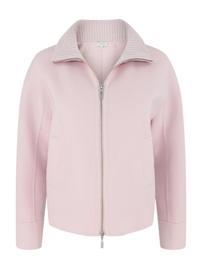 Kinross Short Knit Trim Zip Mock Coat (More Colors)