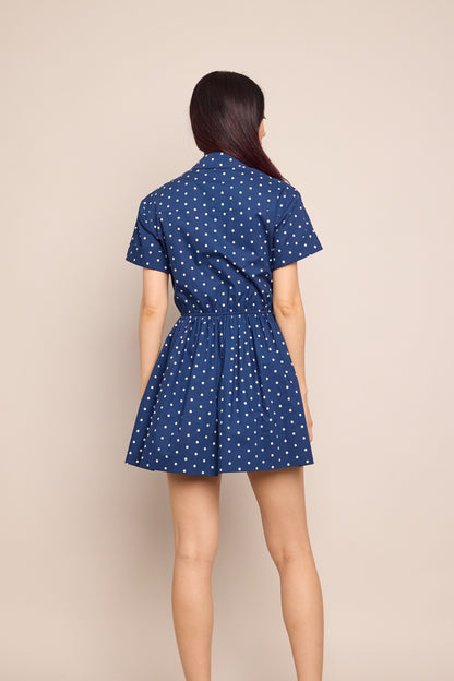 Cara Cara Asbury Mini Dress in Dots Navy