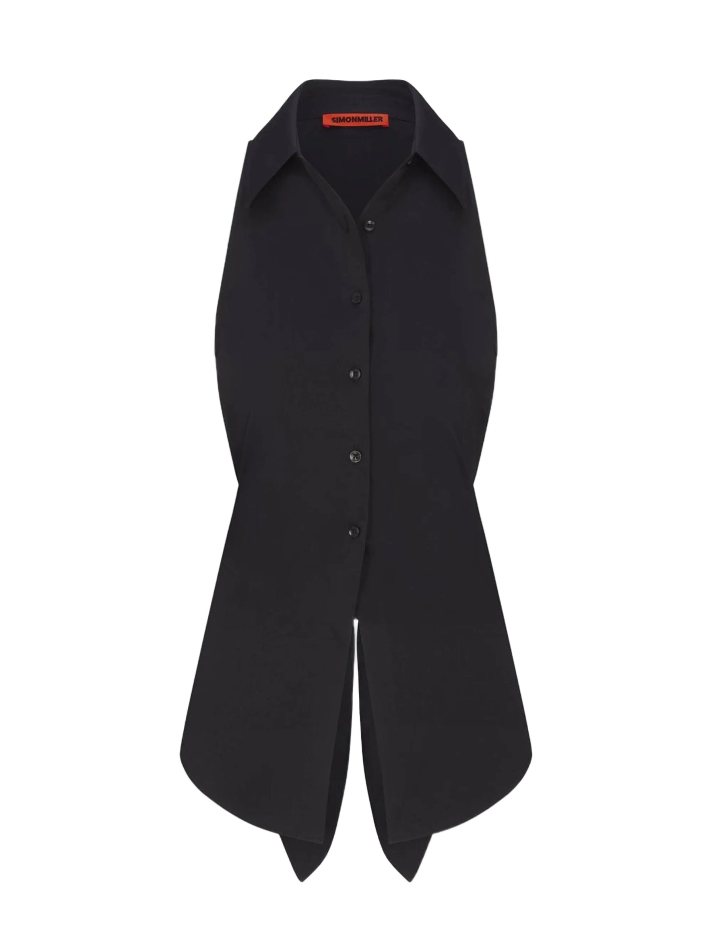 Simon Miller Loch Sleeveless Poplin Button Up in Black
