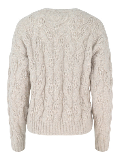 Autumn Cashmere Cable Crew Sweater in Sugar Cane