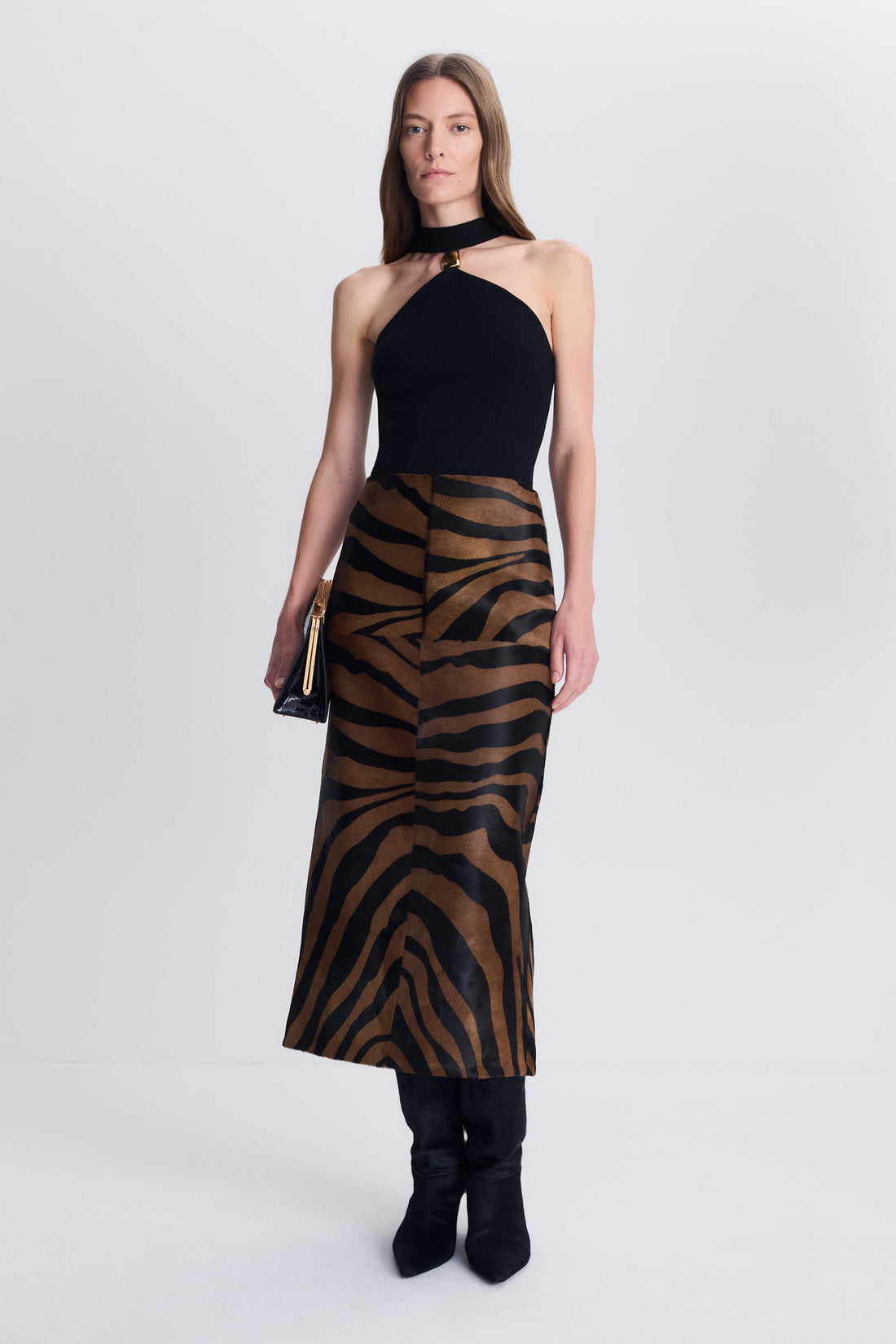 Simkhai Tobiana Midi Skirt in Zebra
