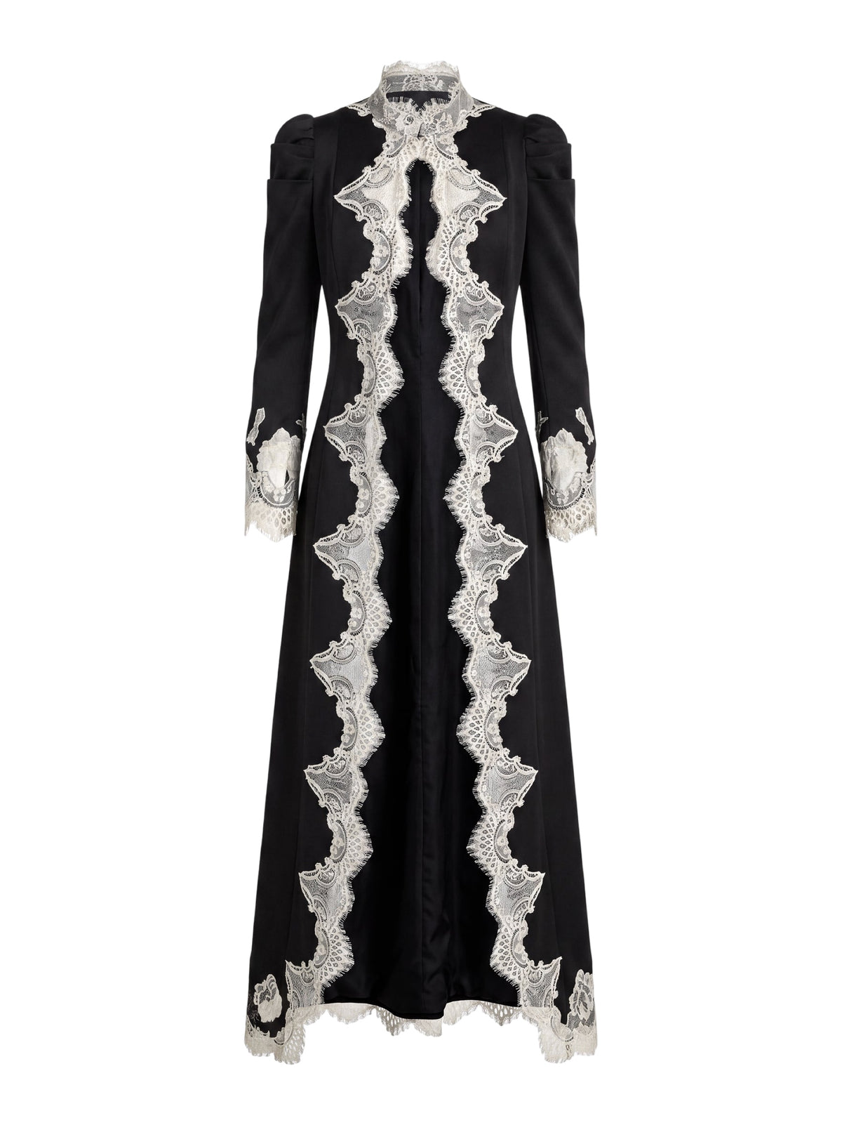 Thomasina Puff Slv Lace Trim Maxi Jkt