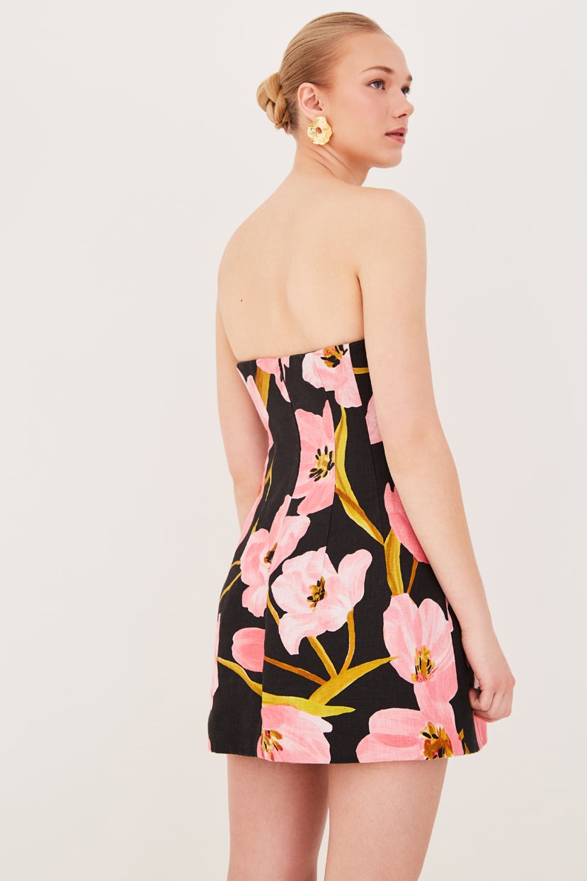 Cara Cara Ines Mini Dress in Marais Bloom Black