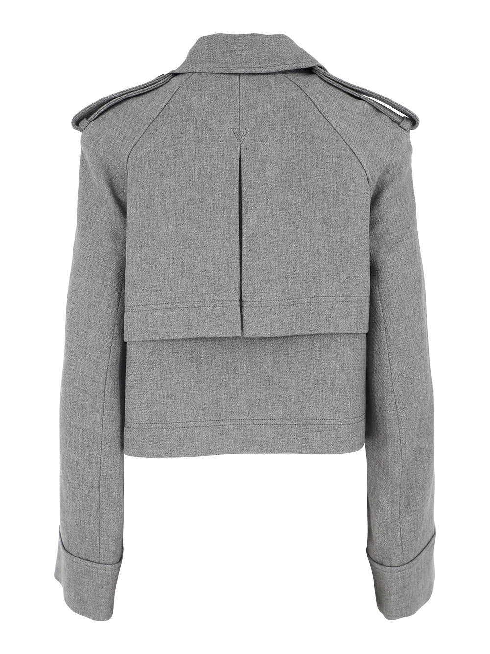 Veronica Beard Cropped Conneley Trench Coat in Medium Heather Grey