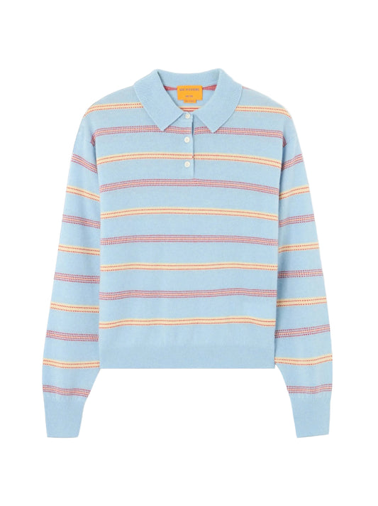 Guest in Residence Collegiate Stripe Polo in Clear Sky Combo