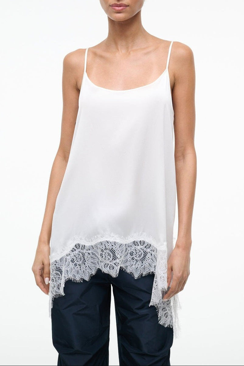 Staud Chloe Silk Cami in Ivory