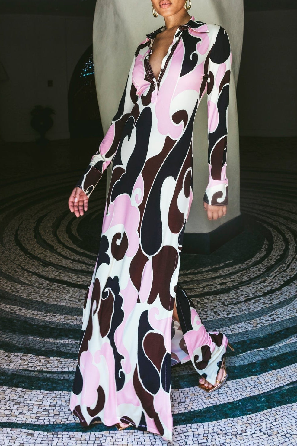 Clarence Dress in Petal Wave Blush L