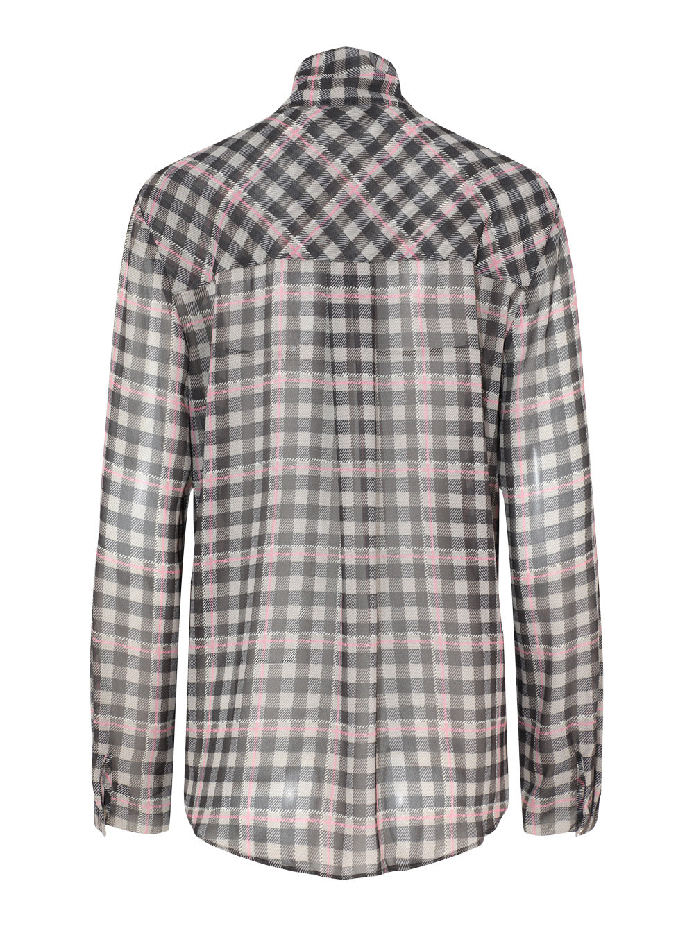 Self-Portrait Brown Check Chiffon Blouse