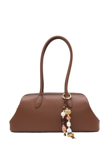 Cult Gaia Raia Satchel in Saddle