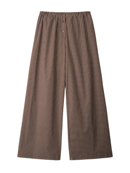 Staud Bonfire Pant in Dark Oak Micro Stripe