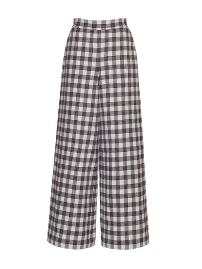 Cara Cara Mayflower Pants in Black Ivory Boucle Grid