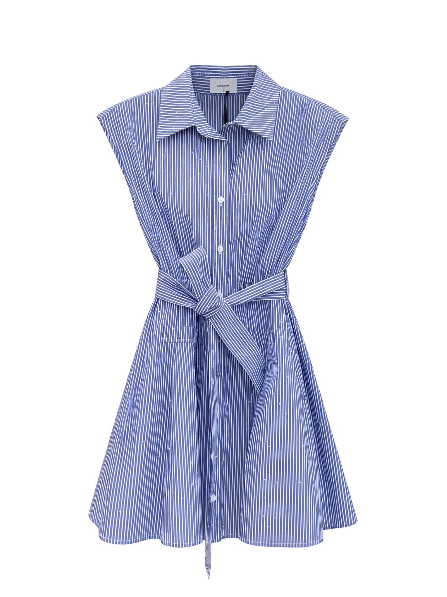Sans Faff Citadelle Mini Dress in Diamond Blue Stripes