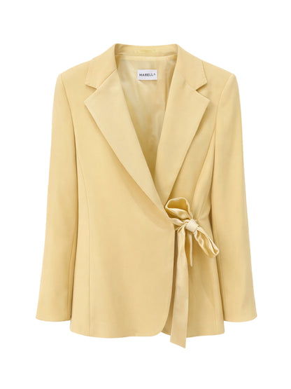Marella Envers Satin Blazer in Yellow