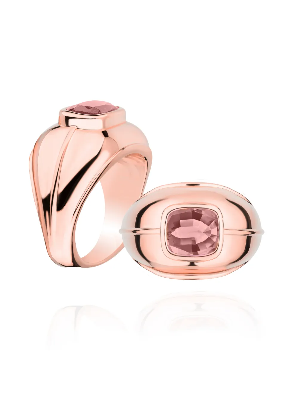 'G One' Cushion Cut Pink Tourmaline Ring