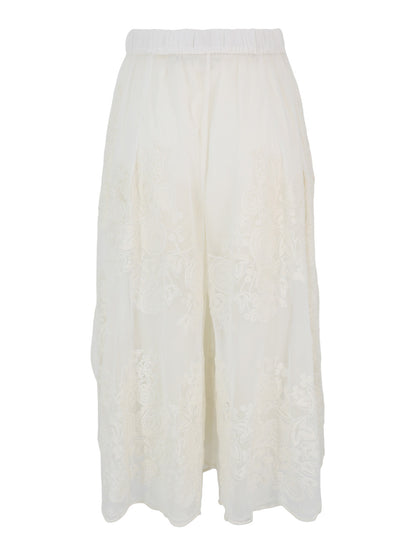 Sea Arielle Lace Flared Pants in Cream