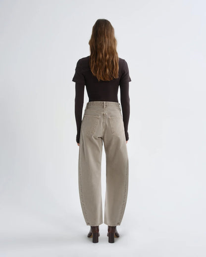 Agolde Luna High-Rise Pieced Taper Jeans in Cedar