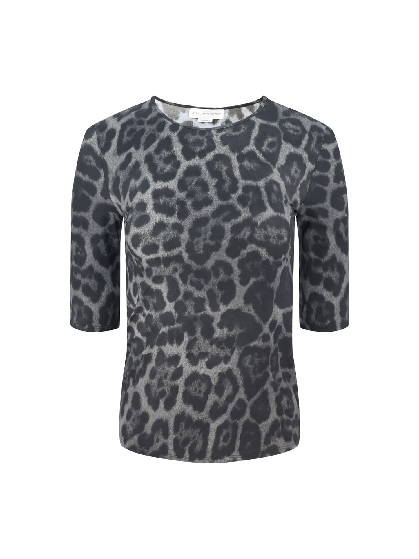 Stella McCartney Leopard Print Top in Ash Grey