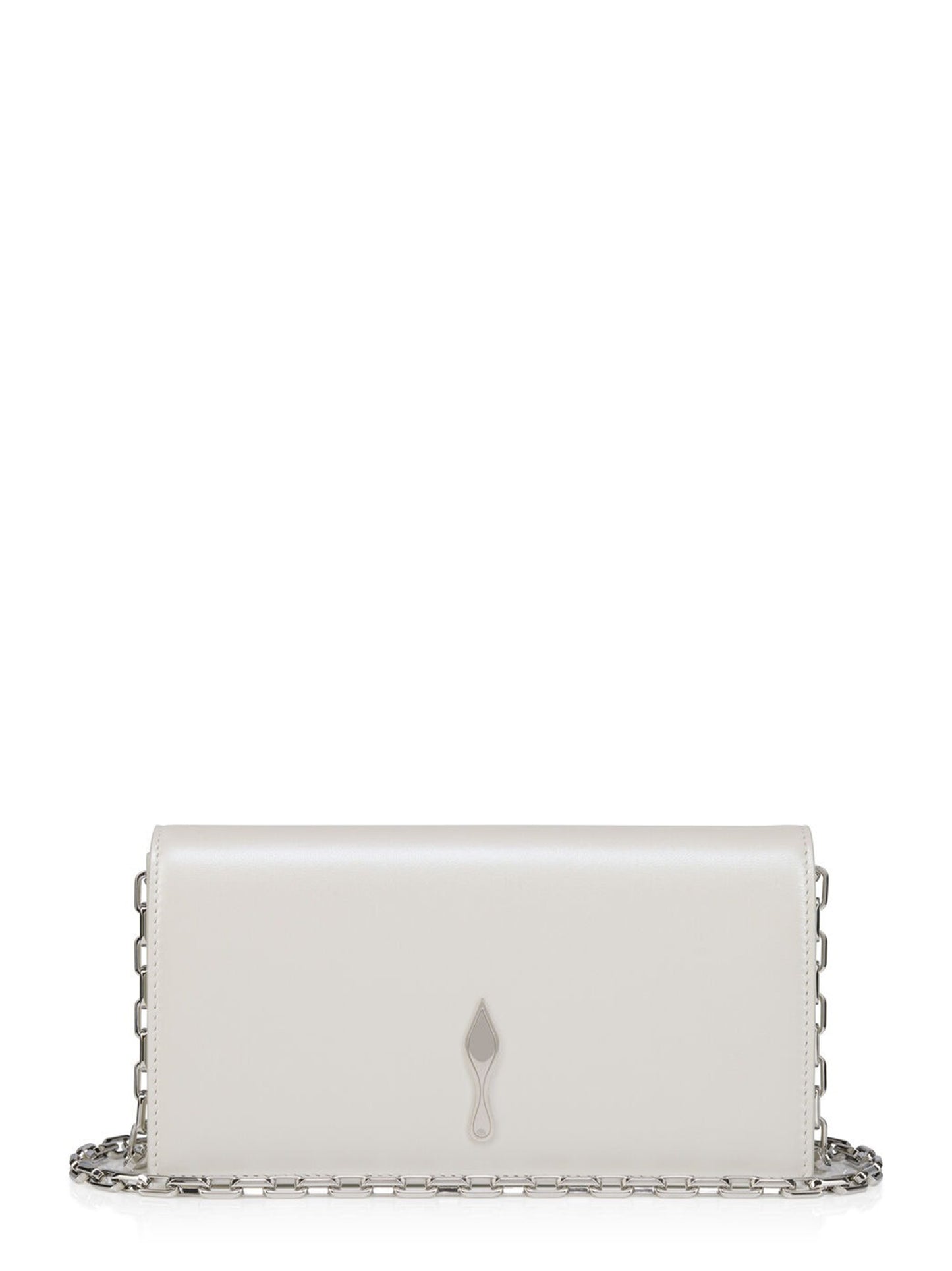 Christian Louboutin Bettina Clutch Nappa in Perle White/Silver | In-Store Only