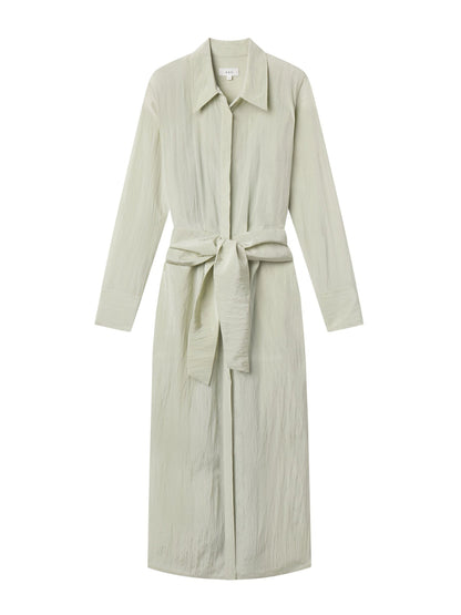 ALC Mila Washed Taffeta Midi Shirtdress in Spearmint