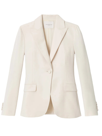 Lafayette 148 Finesse Crepe Peak Lapel Blazer in Raffia