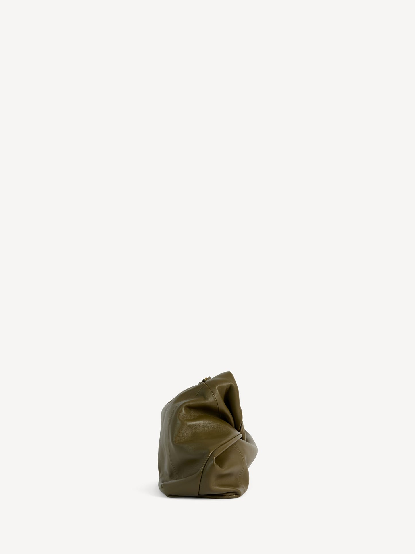 Balmain Dinner at 8 Medium Lambskin Bag in Dark Olive