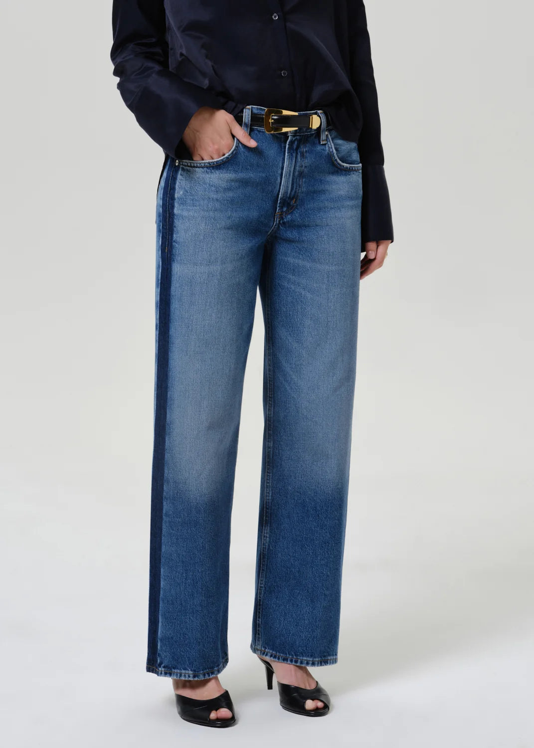Citizens of Humanity Lindz Easy Straight Tuxedo Stripe Jean in Liro
