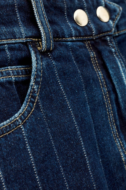 BA+SH Romy Column Skirt in BlueJeans