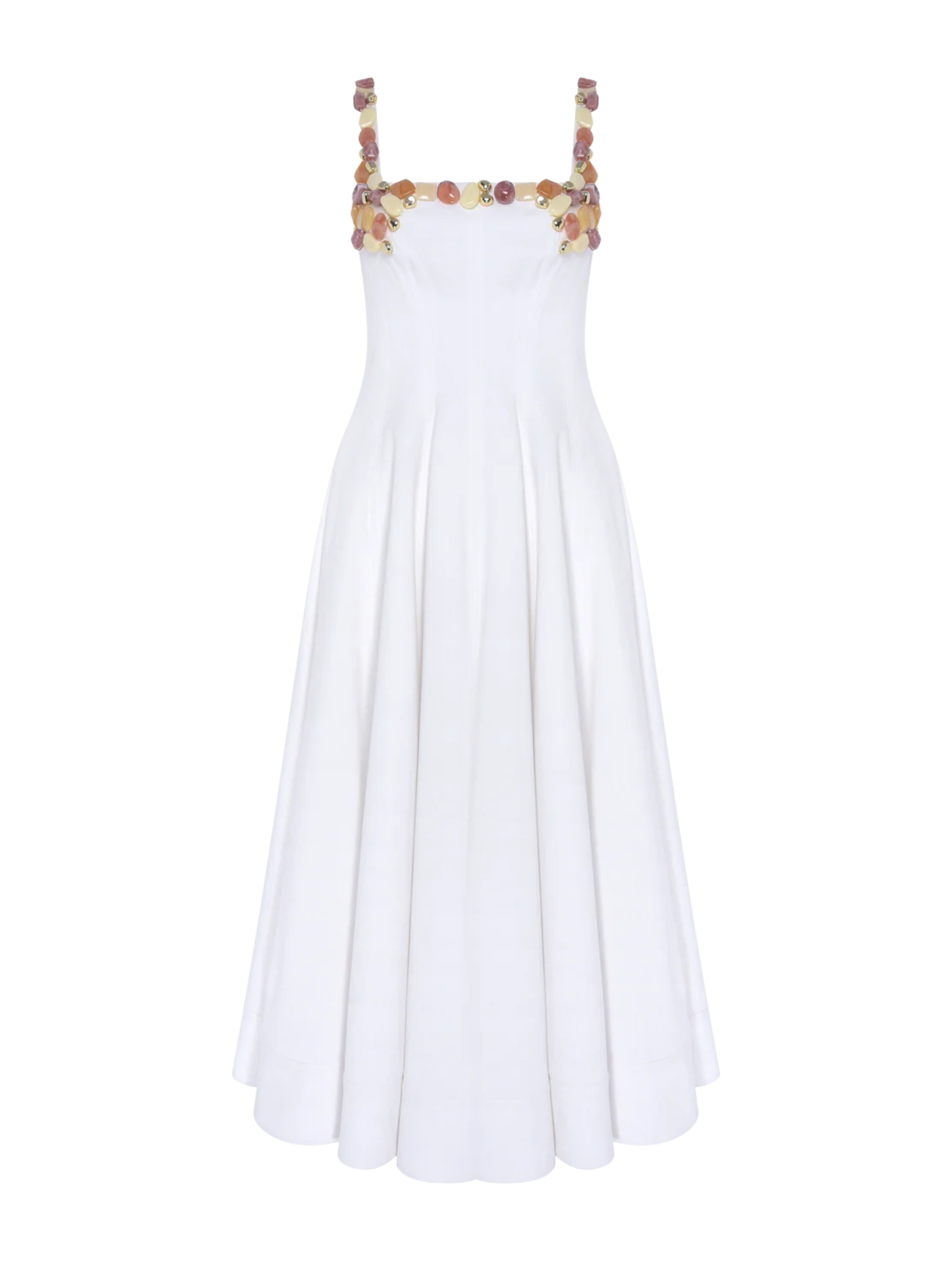 Pat Bo Gabriela Linen Midi Dress in Off White