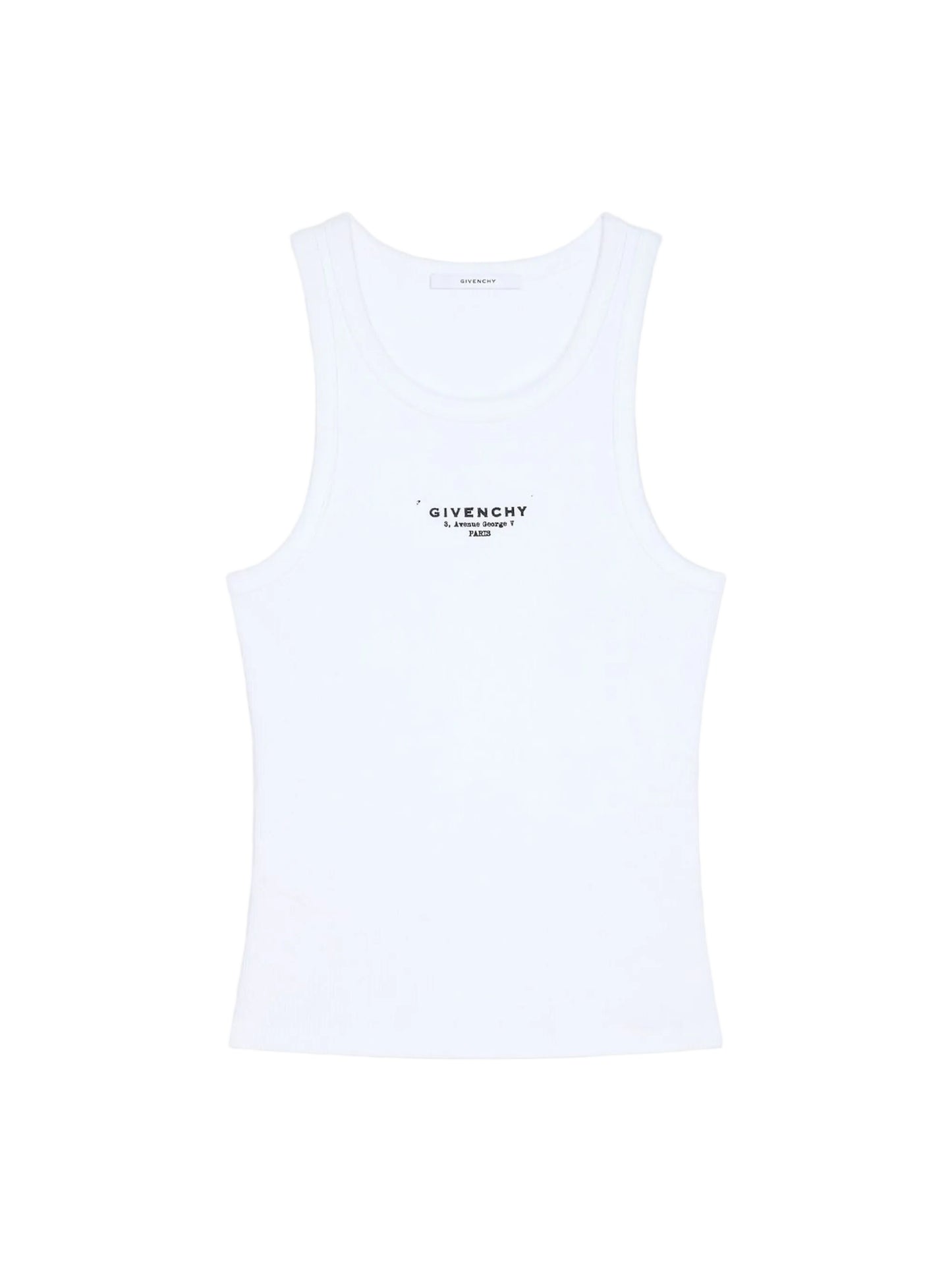 Givenchy Slim Fit Tank Top in Cotton with GIVENCHY Stamp Print in White