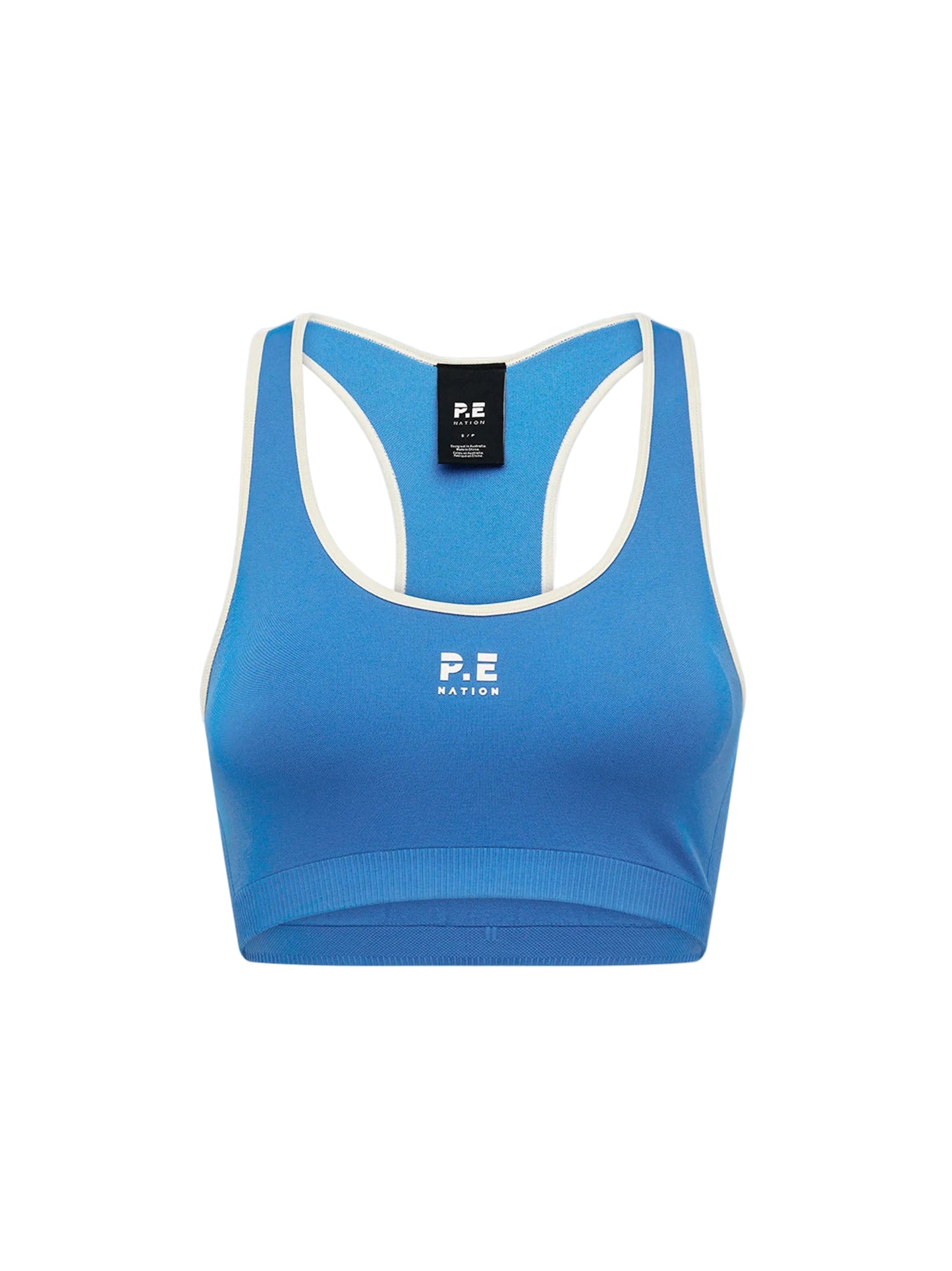 P.E Nation Restore Seamless Sports Bra in Palace Blue/Whisper White