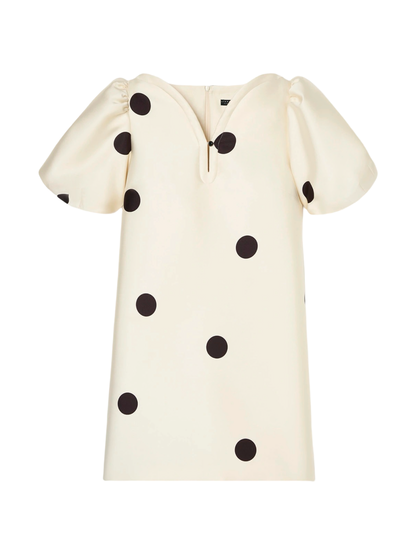 Tara Jarmon Romina Ecru Polka Dots Print Dress