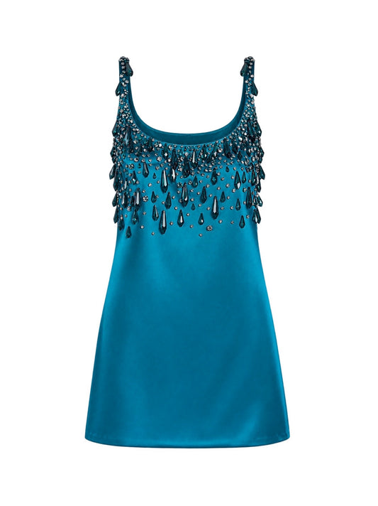 Retrofête Jinori Crystal Dress in Sarcelle