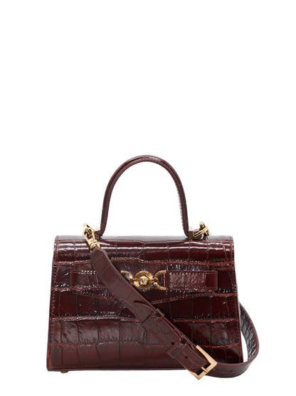 Versace Croc-Effect Medusa '95 Small Handbag in Burgundy