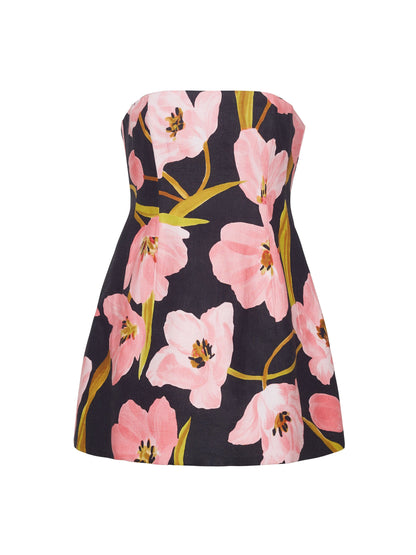 Cara Cara Ines Mini Dress in Marais Bloom Black