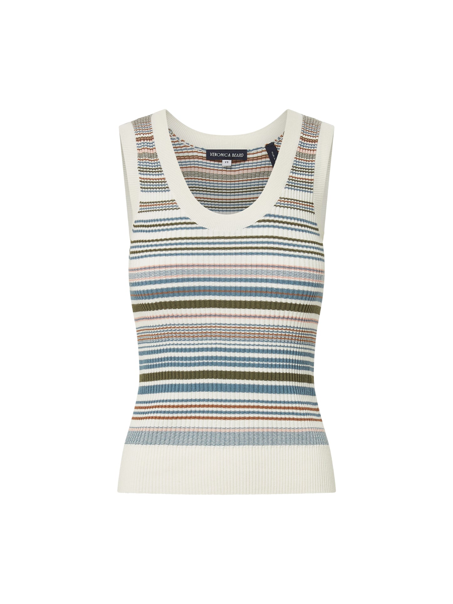 Veronica Beard Ezinna Striped Tank Top in Dove Multi
