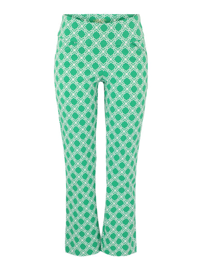 Lilly Pulitzer Corso Kick Flare Pant UPF 50+ in Bamboo Green Open Butterfly Pattern