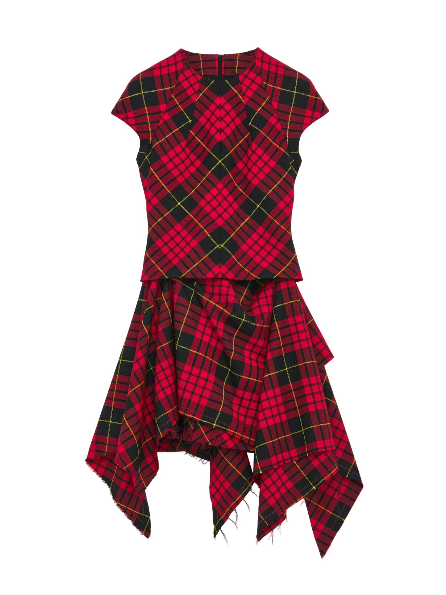 Alexander McQueen MacQueen' Tartan Mini Dress in Red/Black/Yellow
