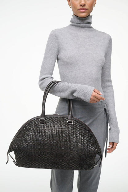 Staud Hester Satchel in Espresso Woven