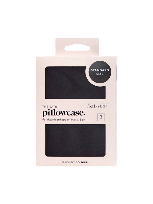 Kit-sch Black Standard Size Satin Pillowcase