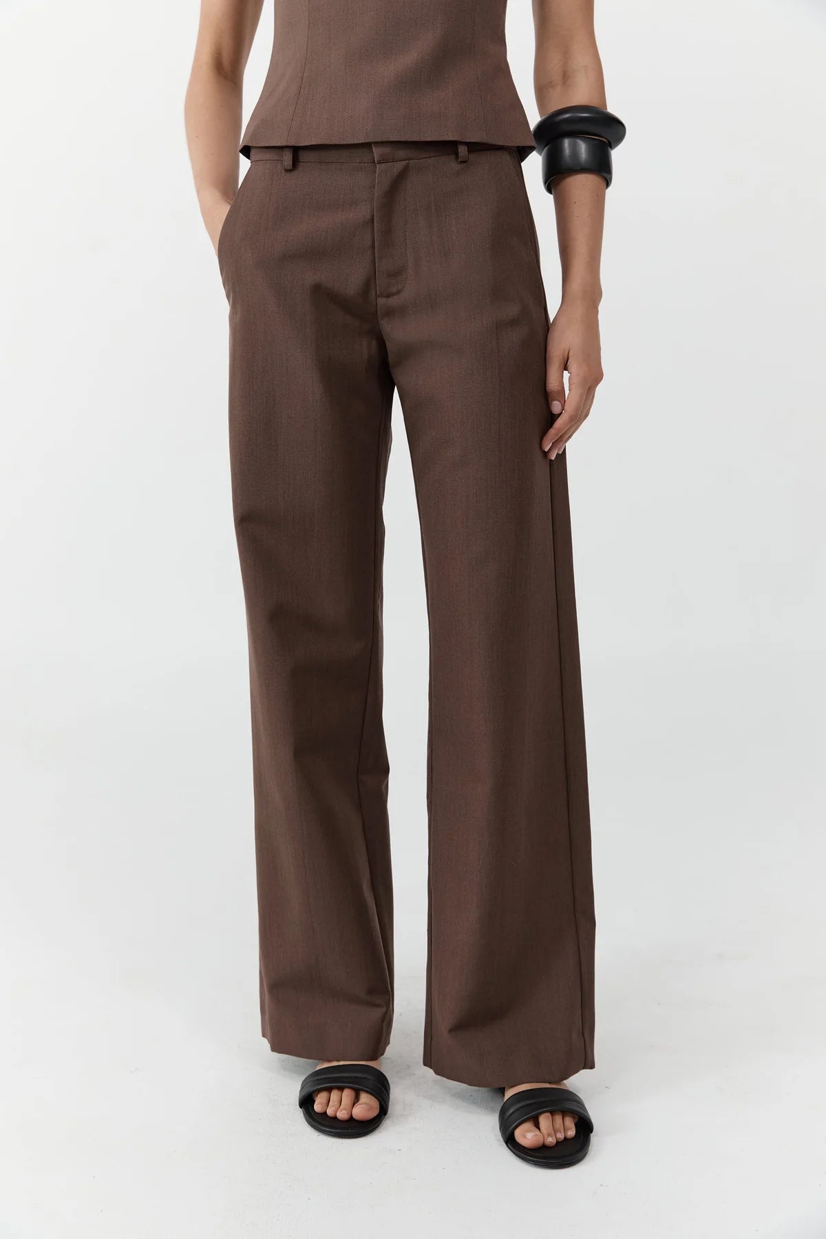 St. Agni Silk Canvas Carter Trousers in Mud