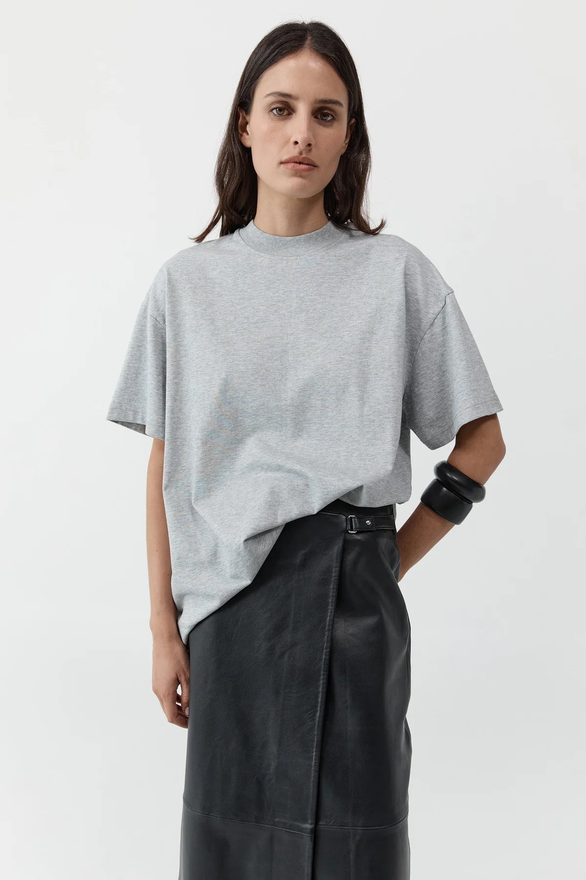 St. Agni Homme Tee in Light Grey Marle