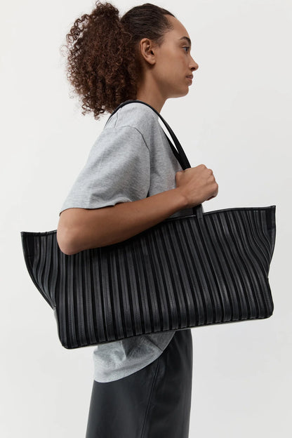St. Agni Linea Stitch Bateau Tote in Black